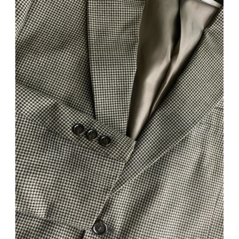 Mens L 42 Bert‎ Pulitzer Wool Polyester Blend Sports Coat Blazer Houndstooth